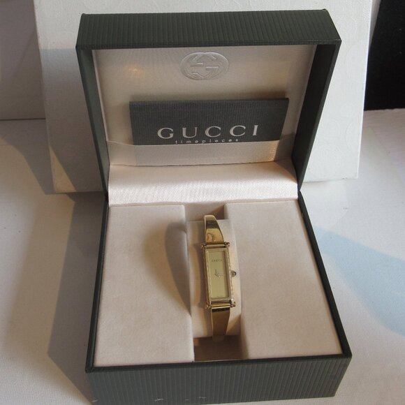 Vintage, Gucci 1500L, Ladies Watch, 18K GF, Bangle, Circa 2000, Swiss - Picture 8 of 13